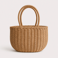 SunWeave Oval Frame – Woven Picnic Tote with Drawstring Liner