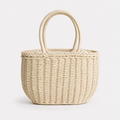 SunWeave Oval Frame – Woven Picnic Tote with Drawstring Liner