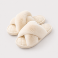 Plush Faux Fur Crossband Slippers – Soft Open-Toe House Comfort
