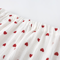 Elastic waistband detail on heart print cotton pajama pants
