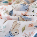 Close-up of the soft botanical print on the Meadow Calm pajamas