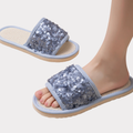 Sequin Spa Slide Slippers – Cushioned Indoor Comfort