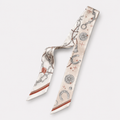 Silk Twilly Scarf – Equestrian Print Hair Neck & Bag Accessory