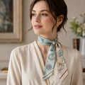 Silk Twilly Scarf – Equestrian Print Hair Neck & Bag Accessory