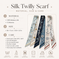 Silk Twilly Scarf – Equestrian Print Hair Neck & Bag Accessory