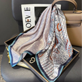100% Mulberry Silk Square Scarf – Artistic Print Neck Wrap