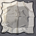 100% Mulberry Silk Square Scarf – Artistic Print Neck Scarf