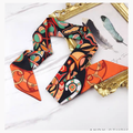 Premium Faux Silk Twilly Scarf – Abstract Print Ribbon Scarf