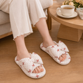 Cotton Bow House Slippers – Soft Everyday Comfort