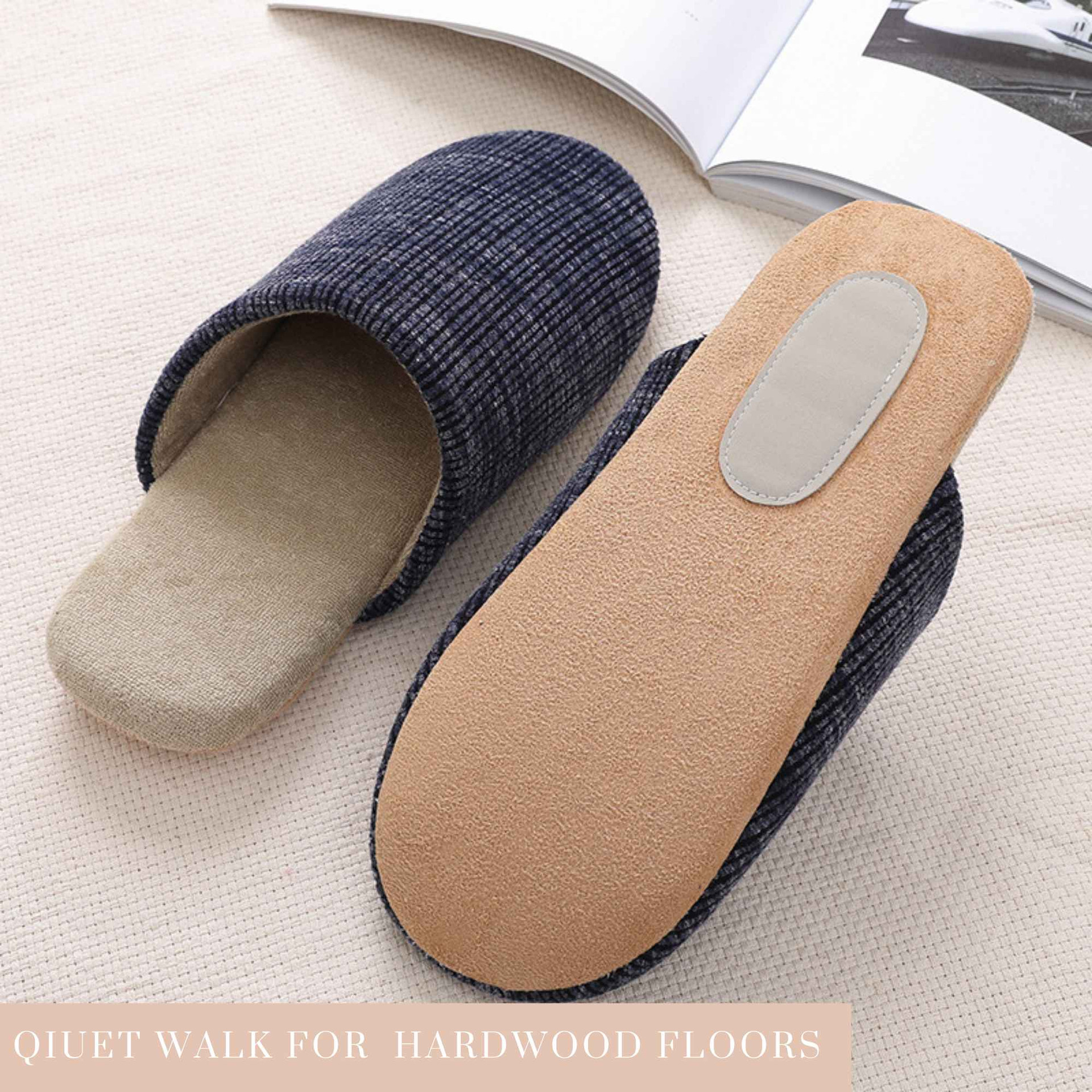 Slippers Memory Mens Open Toe House Slippers WALKFUN Lightweight House  Slippers For Men Open Toe Soft Indoor