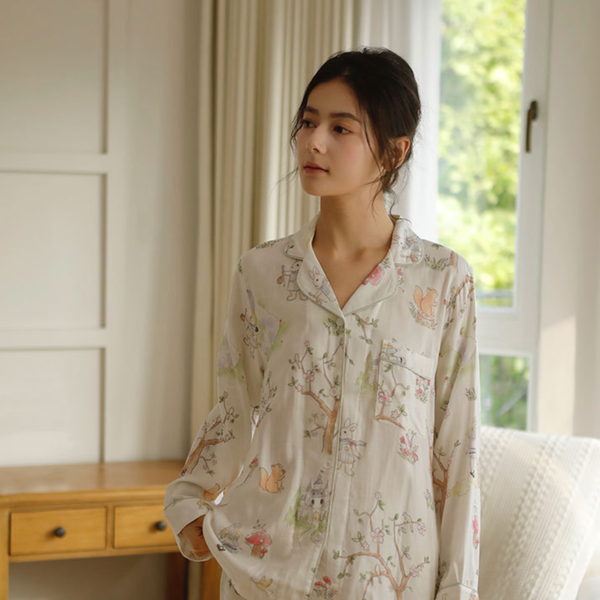 Enchanted Garden Bamboo Cotton Pajama Set