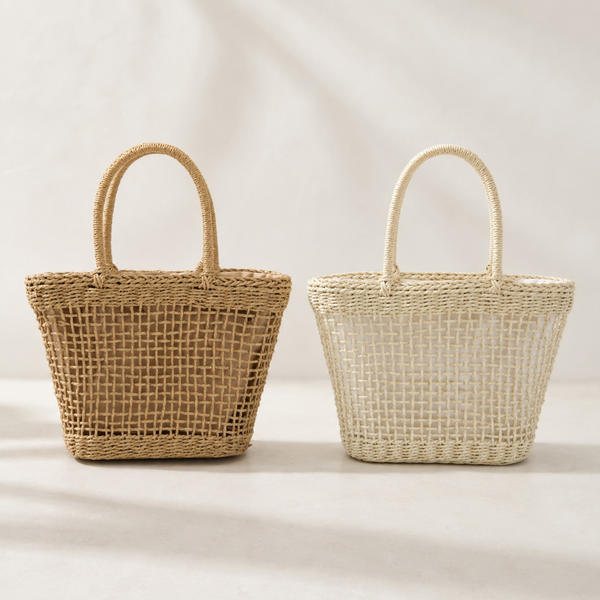 Handwoven Market Tote – Lightweight Natural Basket Bag