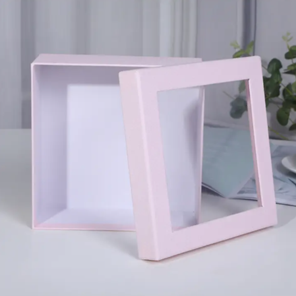 Soft-Touch Window Gift Box – Pink or Sage Green Reusable Packaging