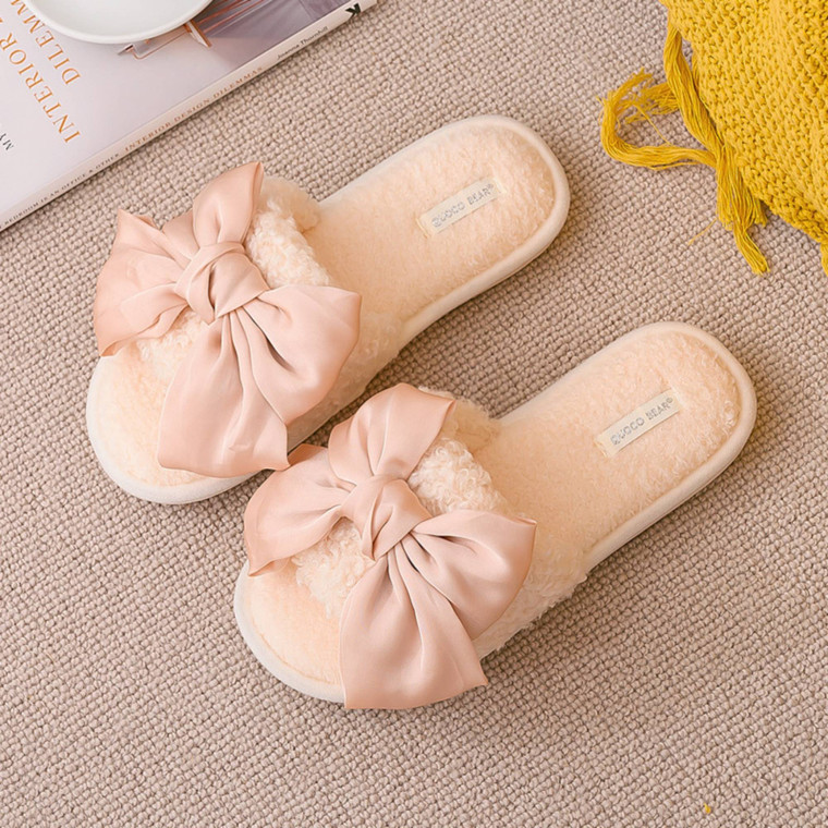 Women Open-toe  Slippers with Bowknot| Wedding Slippers