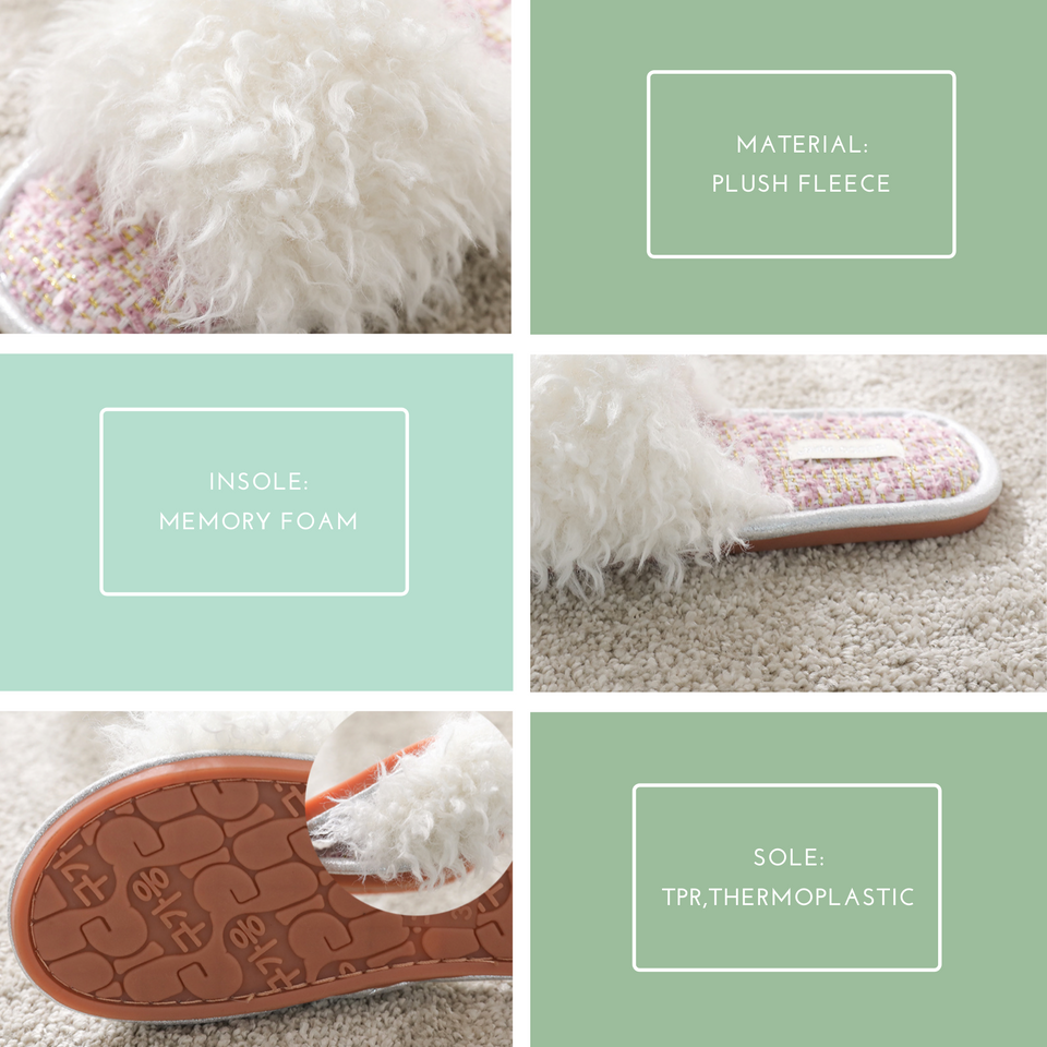 Cloud-Pile Faux Fur Slide Slippers – Oversized Plush Upper with Textured Cushioned Footbed