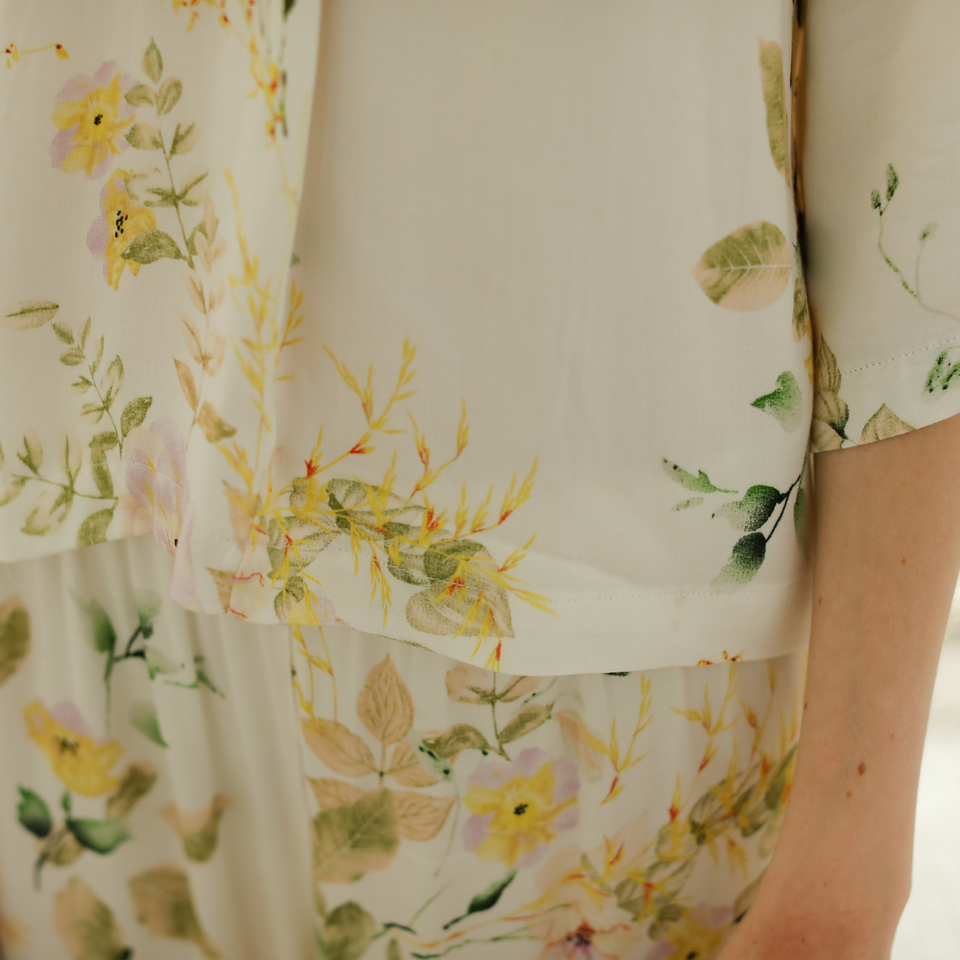 Viscose Relaxed Fit Pajama Set – Morning Garden Floral