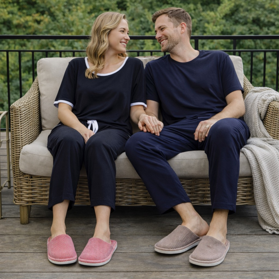 Quiet Stripe House Slippers – Everyday Indoor Comfort