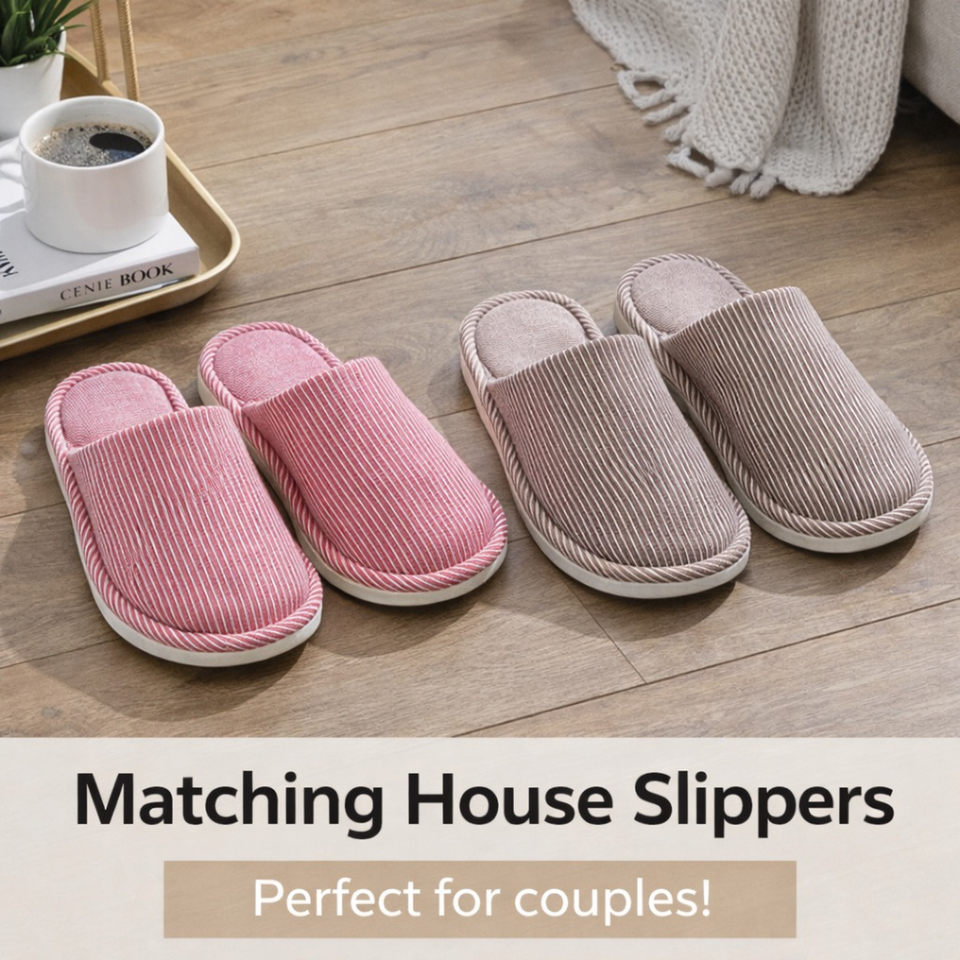 Quiet Stripe House Slippers – Everyday Indoor Comfort