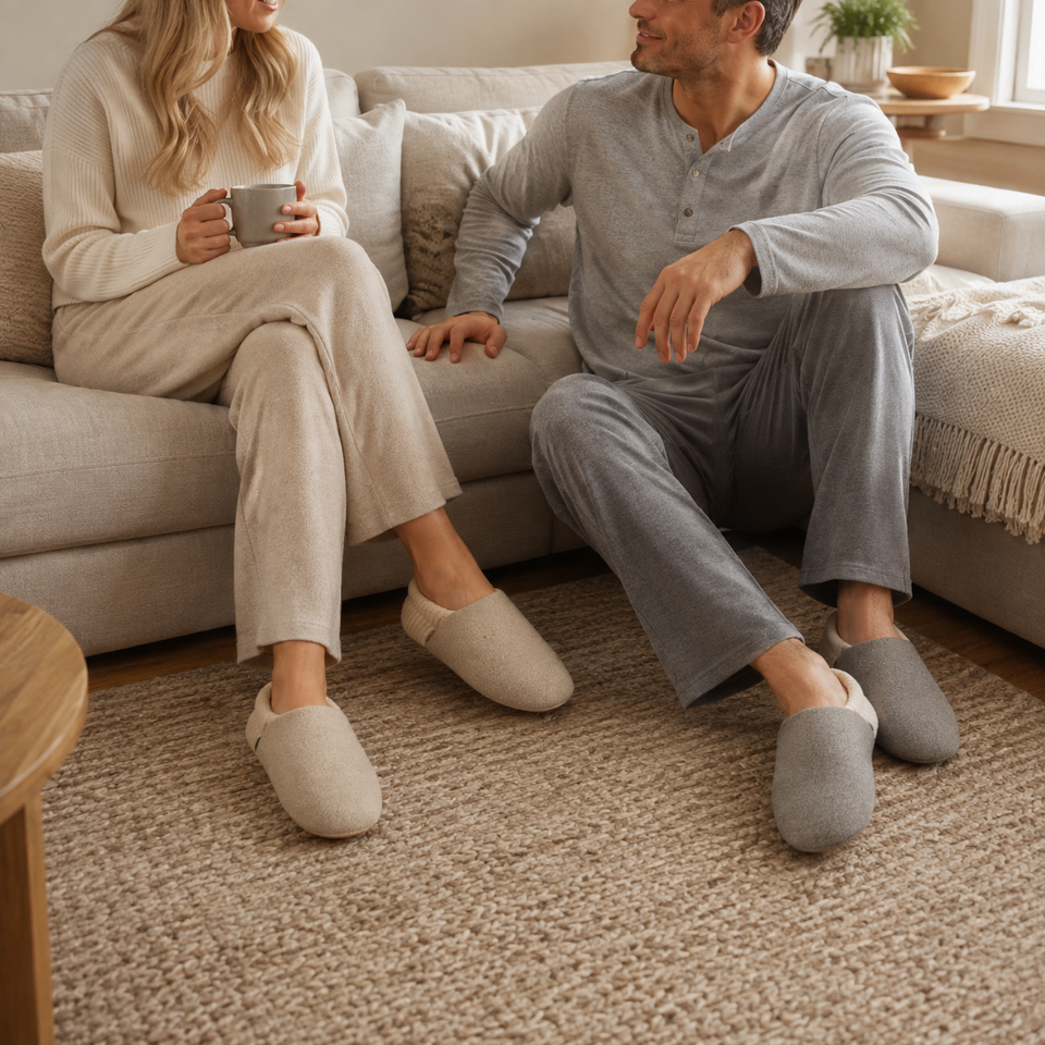 Quiet Knit Closed-Toe Slippers – Lightweight Unisex House Comfort