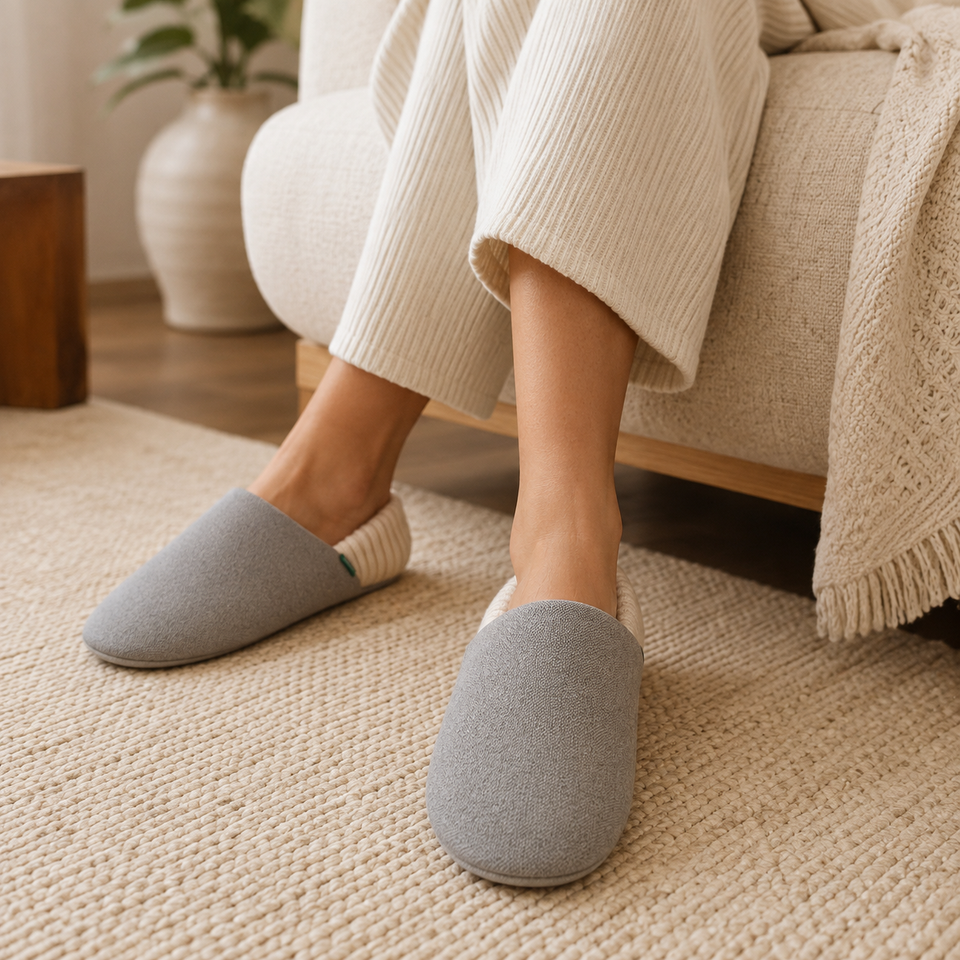 Quiet Knit Closed-Toe Slippers – Lightweight Unisex House Comfort