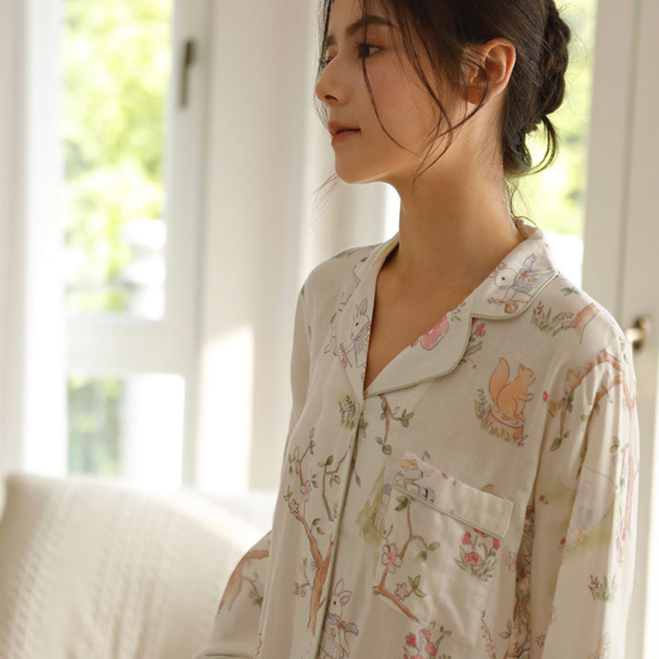 Enchanted Garden Bamboo Cotton Pajama Set