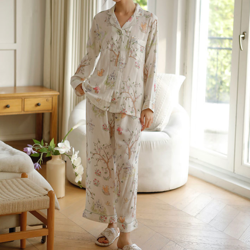 Enchanted Garden Bamboo Cotton Pajama Set
