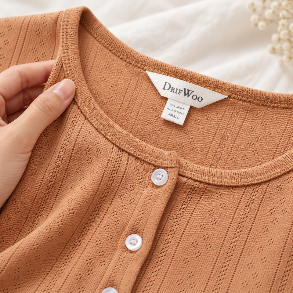Camel ribbed lounge cardigan neckline and button detail