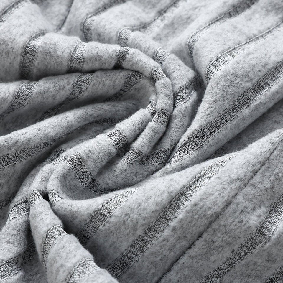 Plush Knit Drape Robe – Contrast Trim Loungewear Wrap