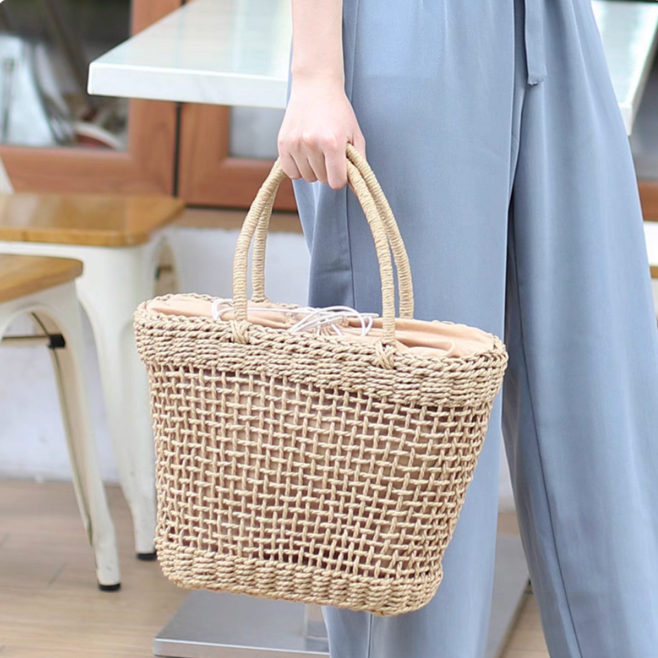 Breezewood Open Weave – Lightweight Handwoven Basket Tote