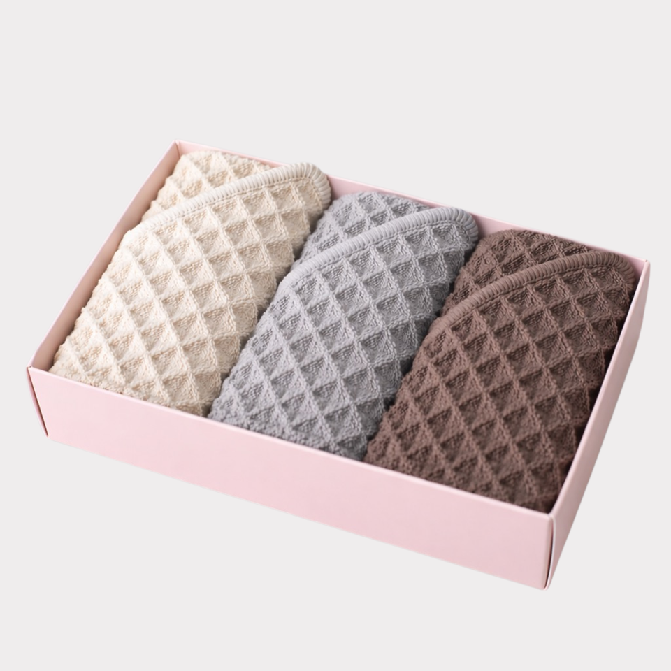 Waffle Hand Towel Gift Box – 3-Piece Everyday Spa Set
