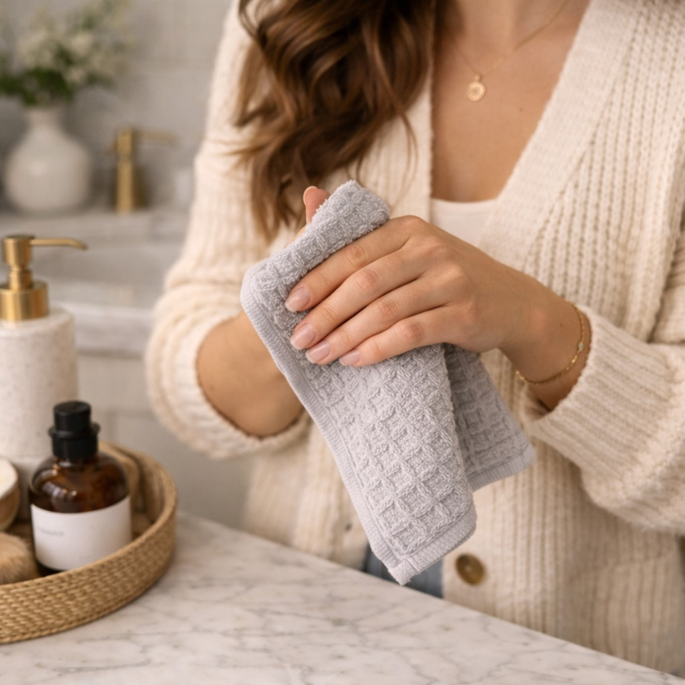 Waffle Hand Towel Gift Box – 3-Piece Everyday Spa Set