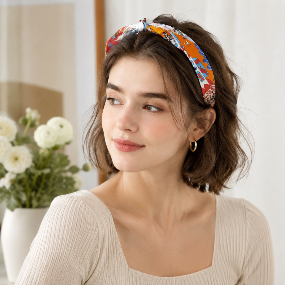 Silk Twilly Scarf – Versatile Hair Neck & Bag Accessory