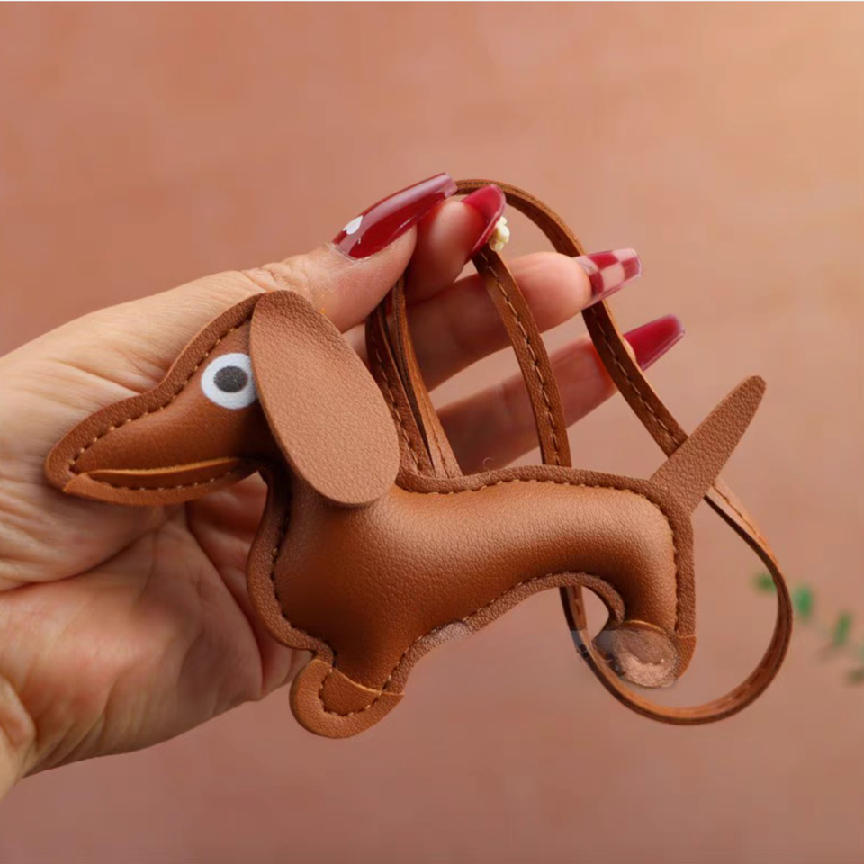 Leather Dachshund Bag Charm – Little Companion Big Personality