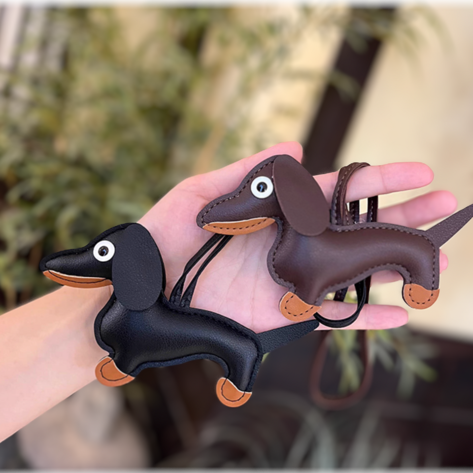 Leather Dachshund Bag Charm – Little Companion Big Personality