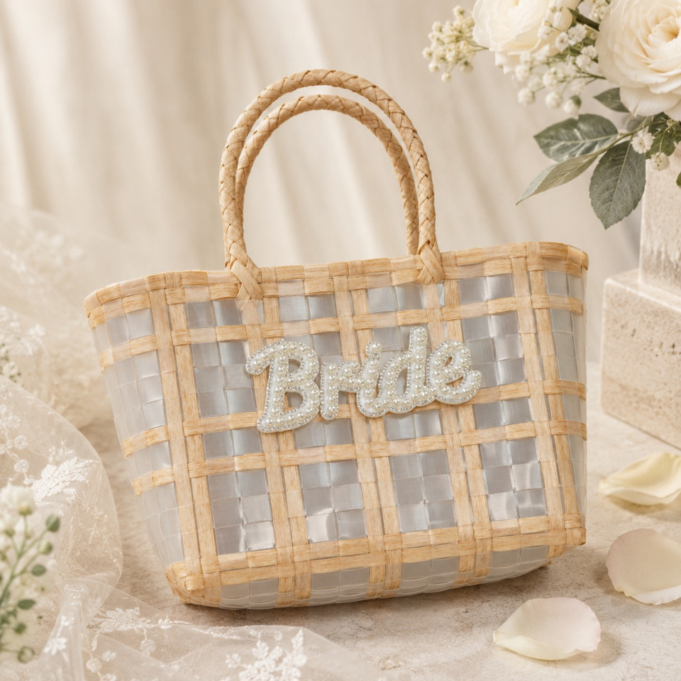 Personalized Woven Gift Tote – Bride Babe & Mrs Collection