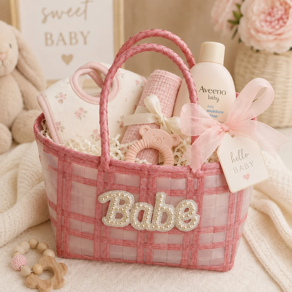 Personalized Woven Gift Tote – Bride Babe & Mrs Collection