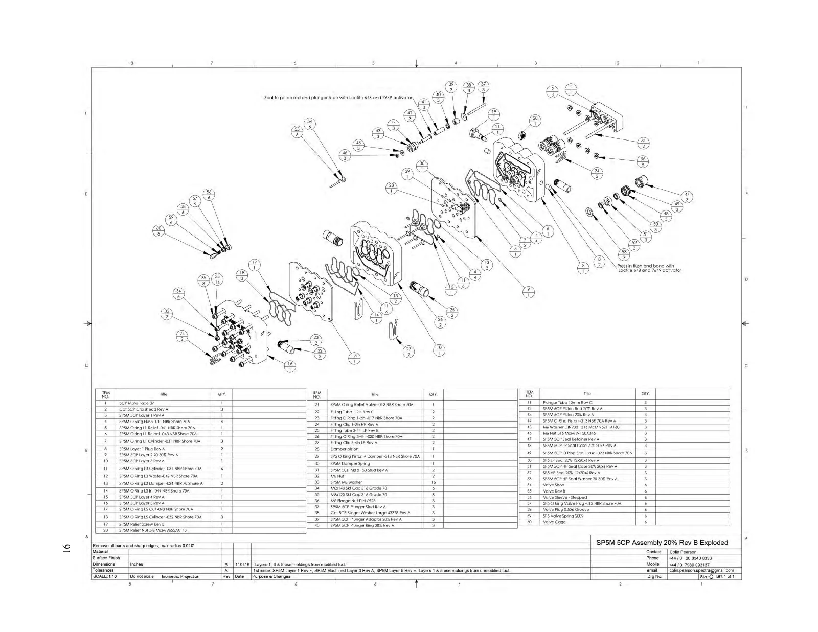 Spectra Later 20% SP5M exploded assembly and parts key, PDF page 91