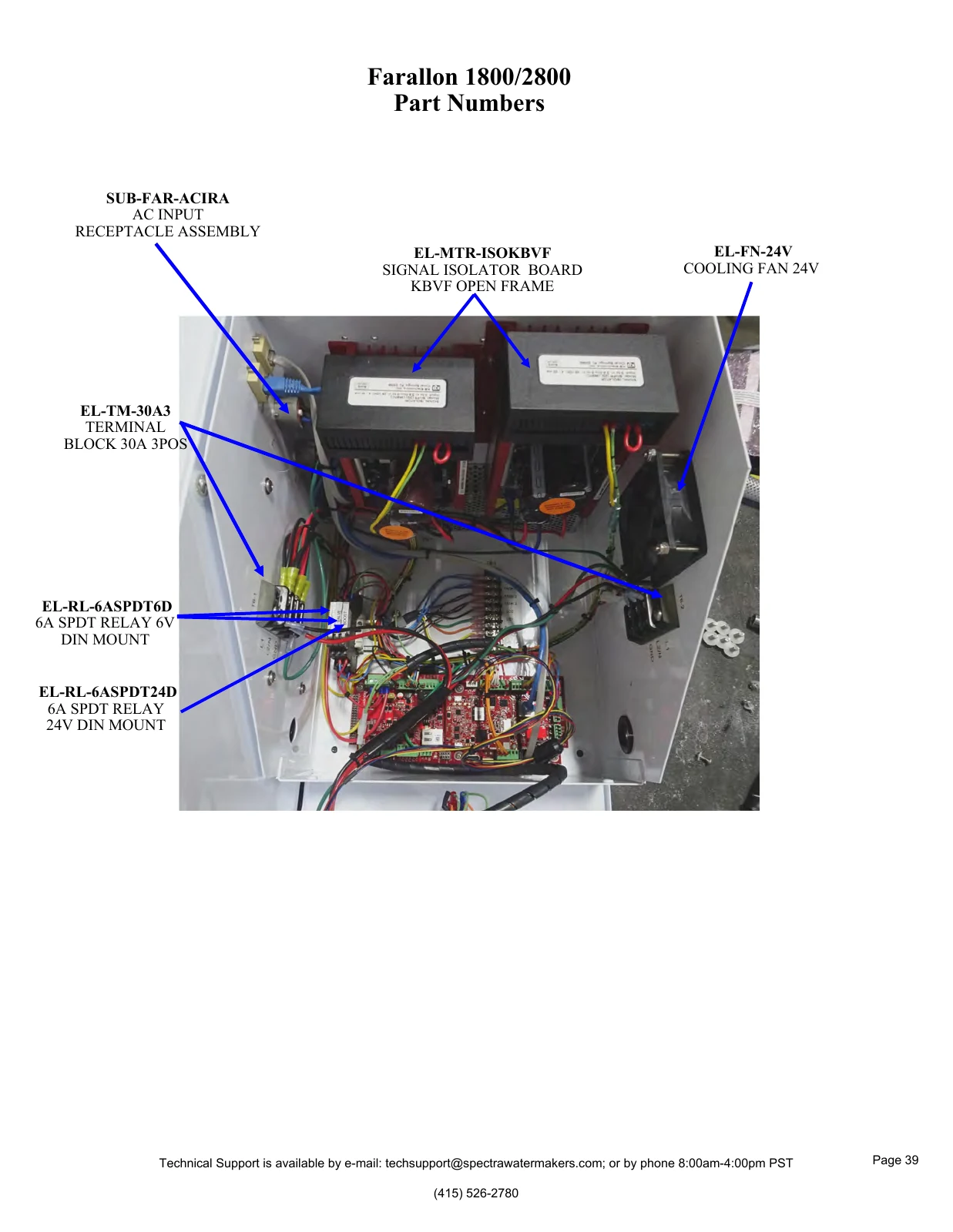 Spectra Shared AC control-box components, PDF page 39