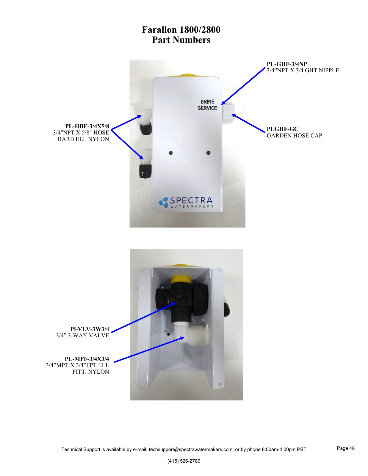 Spectra Brine service module and fittings, PDF page 48
