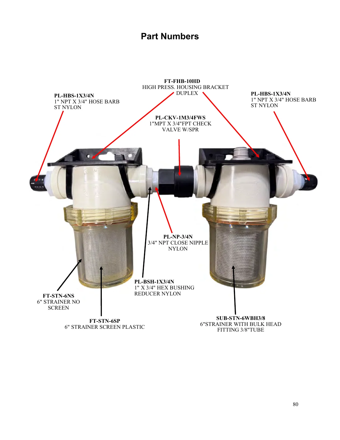 Sea strainer and intake check valve — Spectra reference page 80
