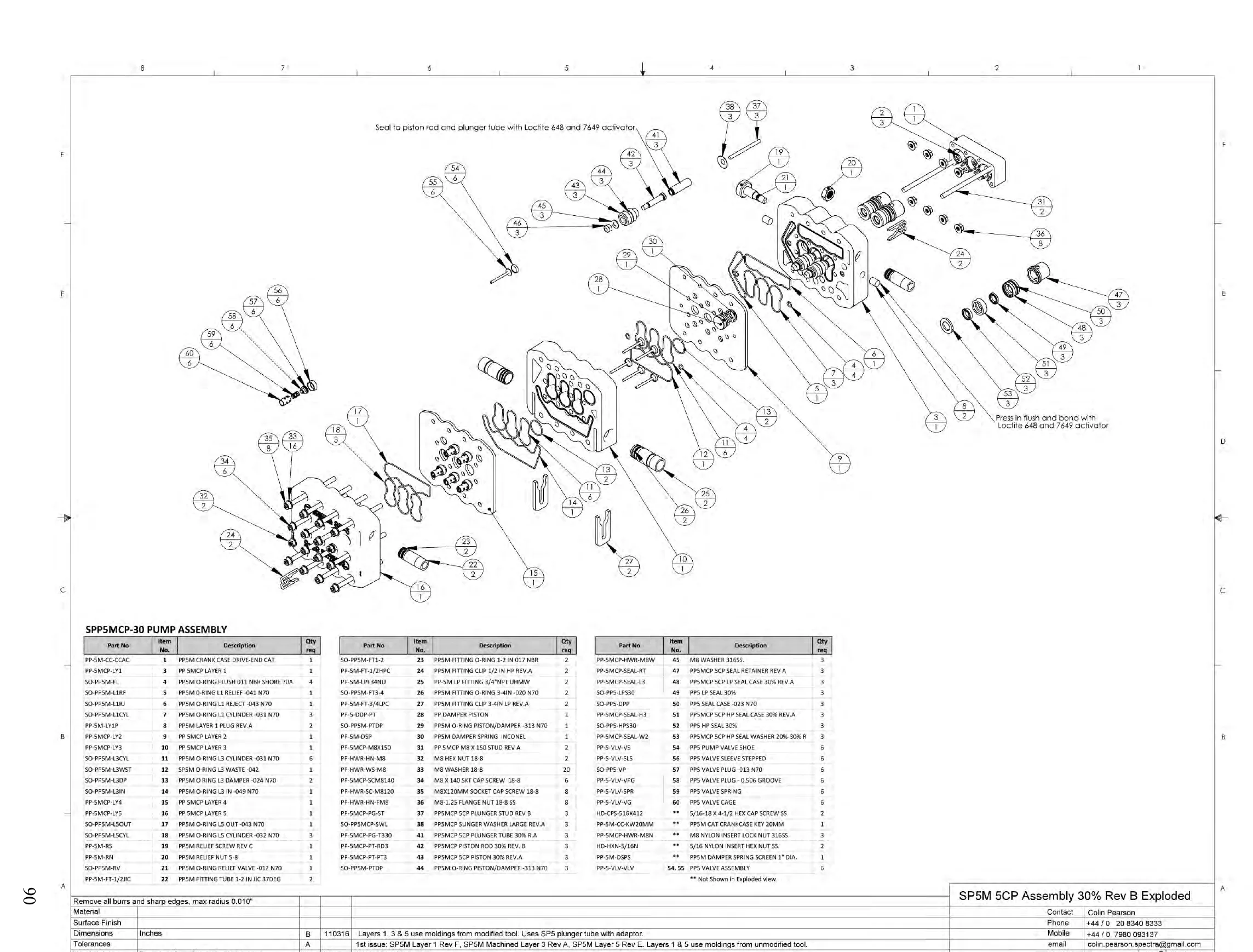 30% Pearson exploded service drawing — Spectra reference page 90