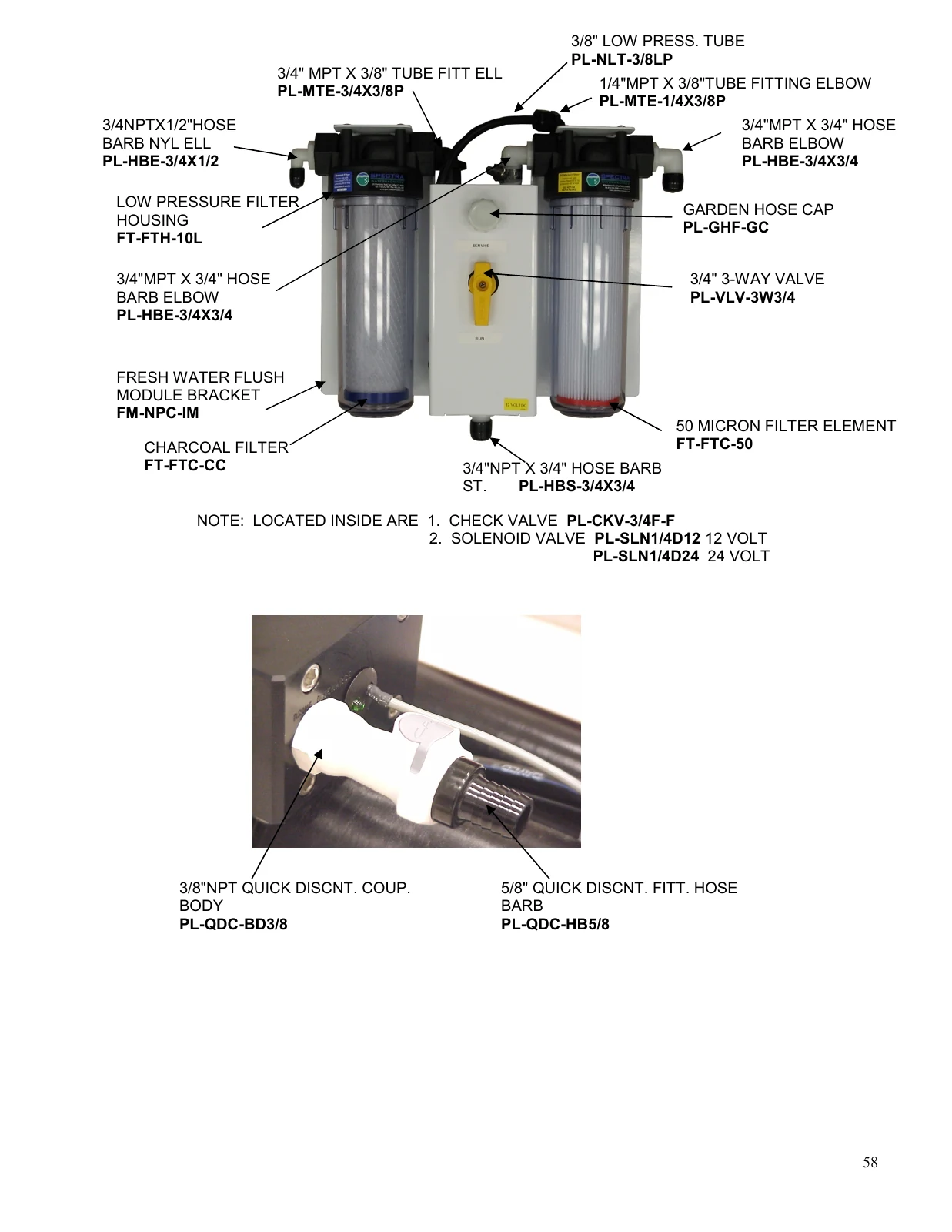 Spectra Newport 400 MPC: Intake protection and freshwater-flush module, manual page 58