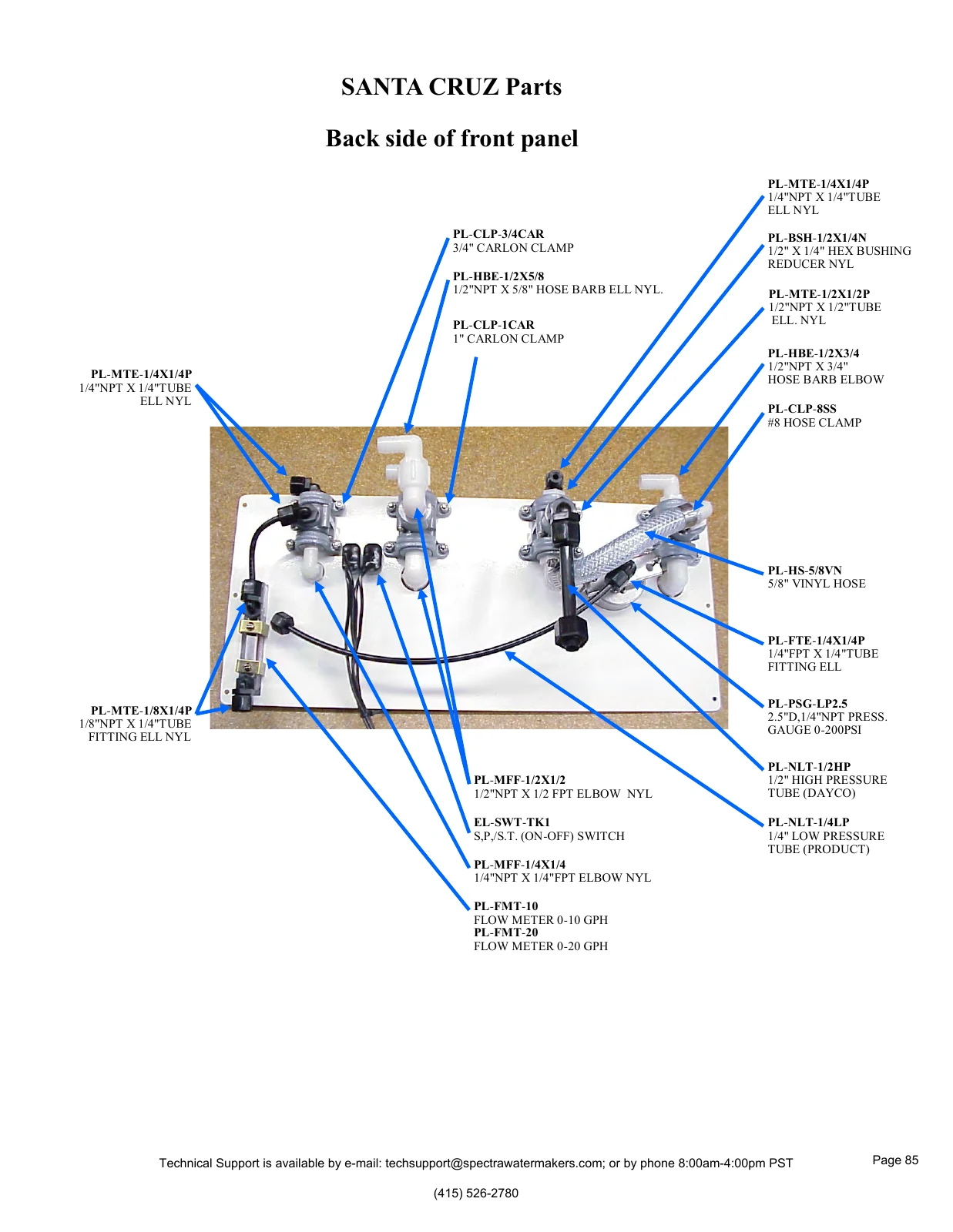 Spectra Santa Cruz model-labeled component map 85, PDF page 85
