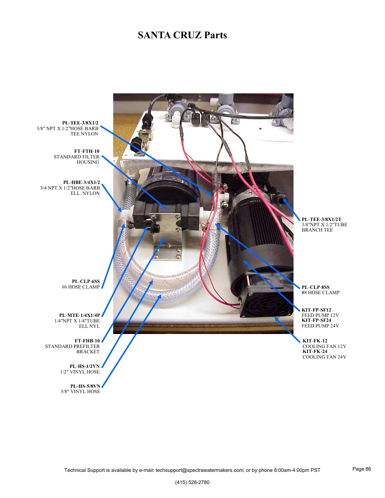 Spectra Santa Cruz model-labeled component map 86, PDF page 86
