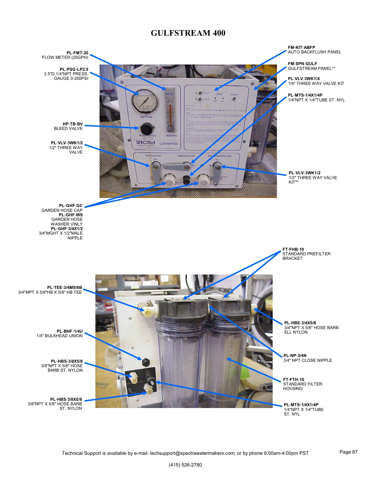 Spectra Gulfstream 400 model-labeled component map 87, PDF page 87