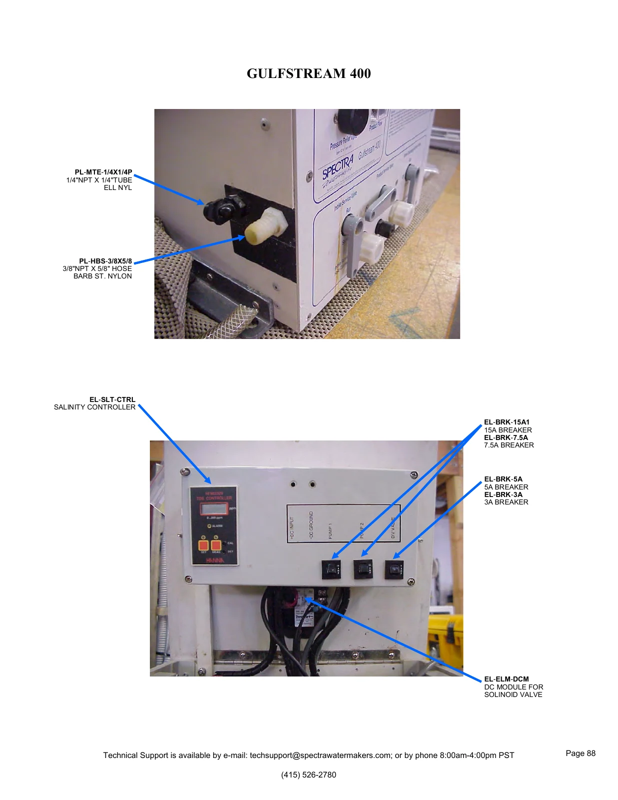 Spectra Gulfstream 400 model-labeled component map 88, PDF page 88
