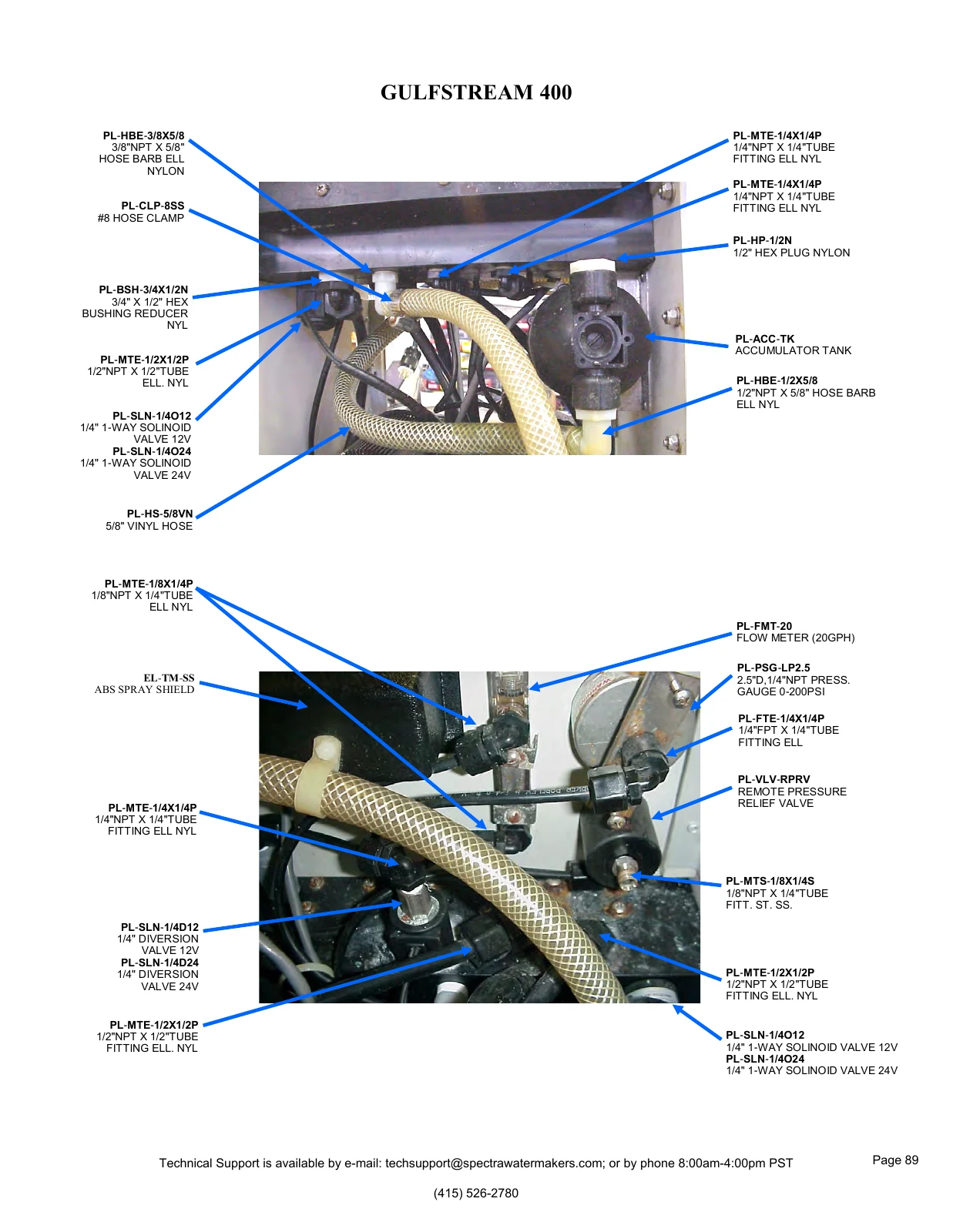 Spectra Gulfstream 400 model-labeled component map 89, PDF page 89