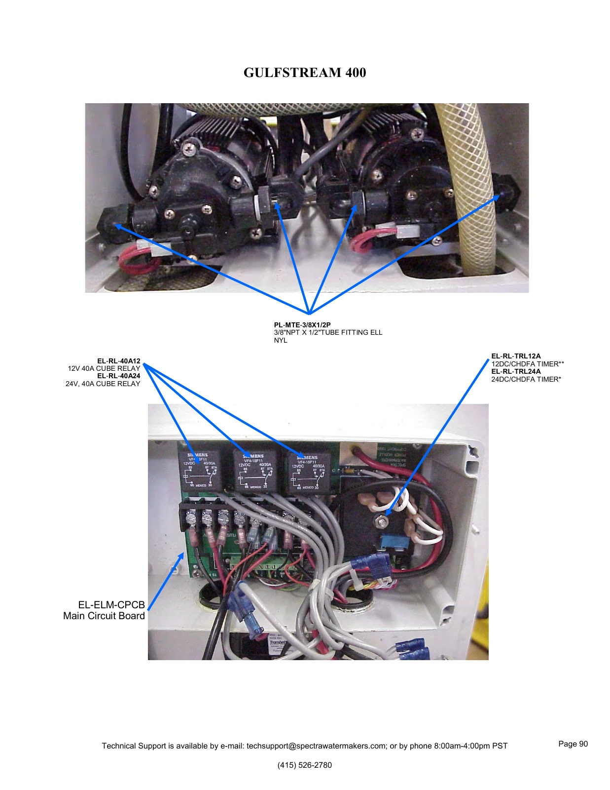 Spectra Gulfstream 400 model-labeled component map 90, PDF page 90
