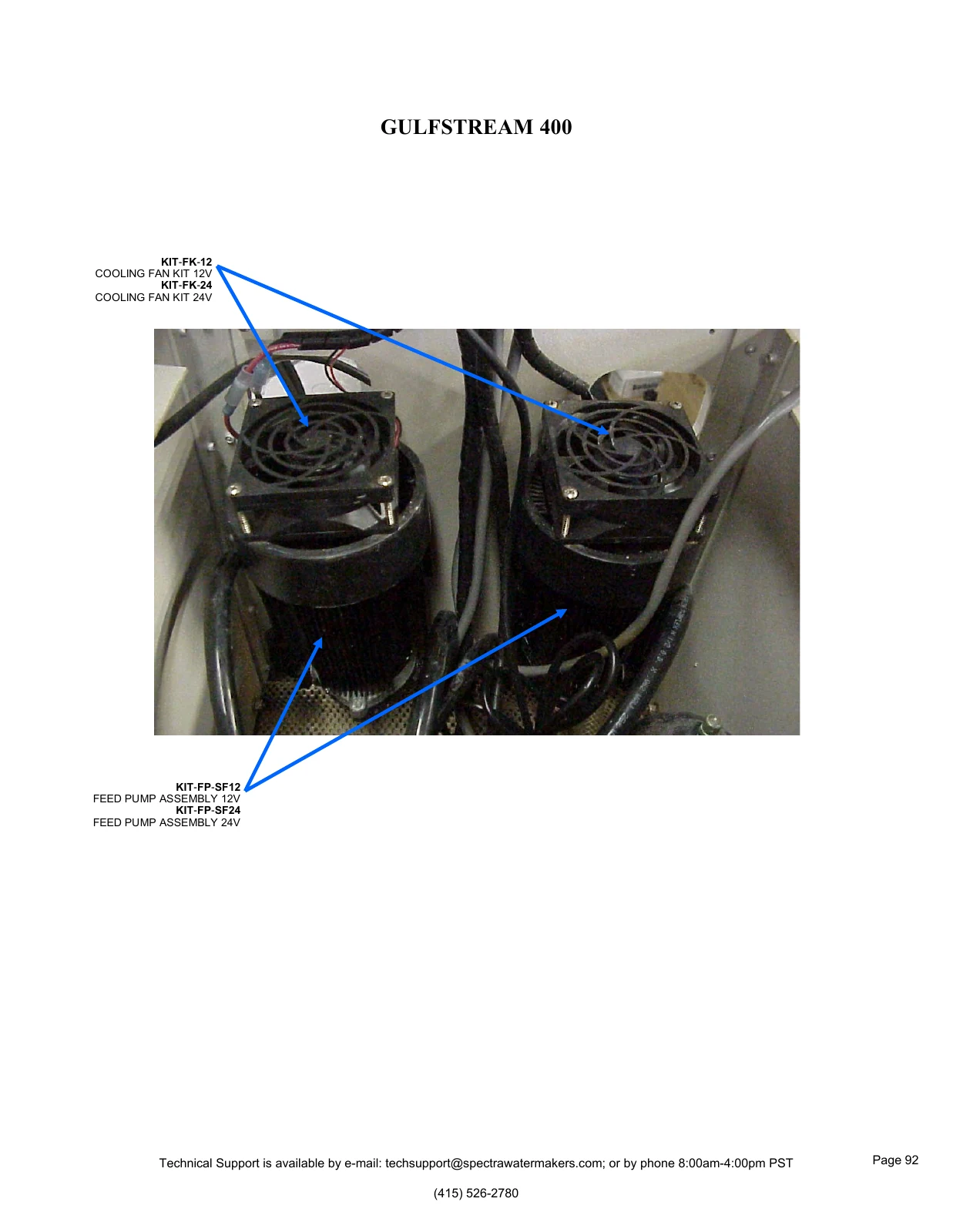 Spectra Gulfstream 400 model-labeled component map 92, PDF page 92
