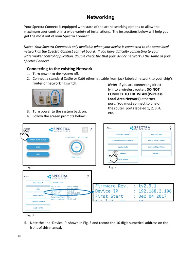 Spectra Connect networking and MFD integration, PDF page 40